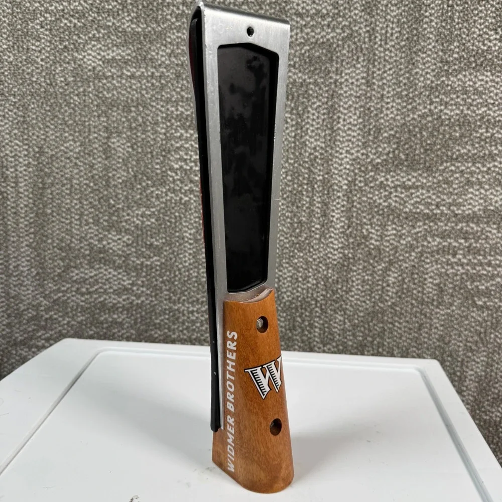 Widmer Brothers Brrr Seasonal Ale Beer Tap Handle Red Silver Wood Bar Decor